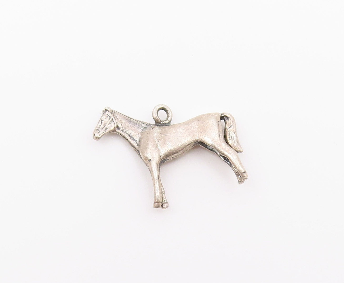 925 Sterling Silver  Vintage Shiny Sanding Horse Animal Motif Pendant  PT19390
