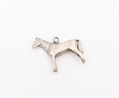 925 Sterling Silver  Vintage Shiny Sanding Horse Animal Motif Pendant  PT19390