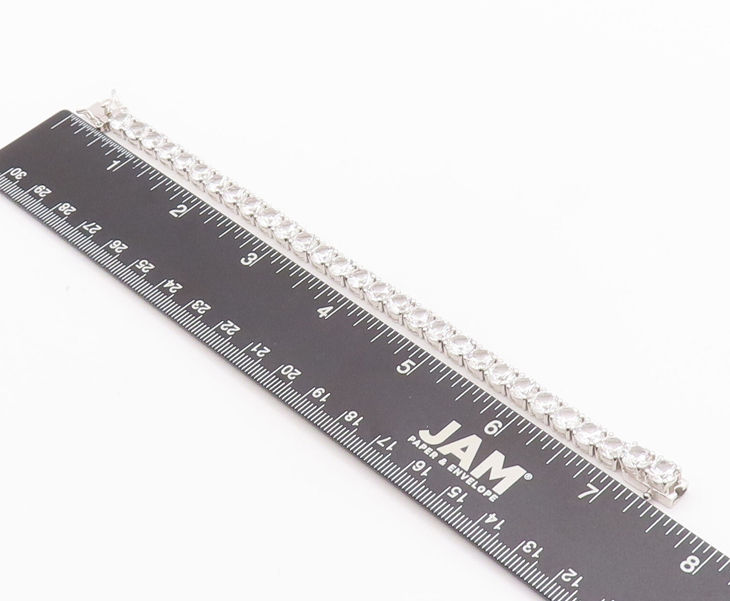 925 Sterling Silver Vintage Bracelet Round Cut Link CZ Tennis Bracelet  BT10313
