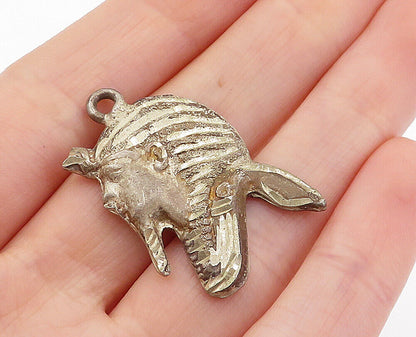 925 Sterling Silver  Vintage Petite Egyptian Pharaoh Profile Pendant  PT3908