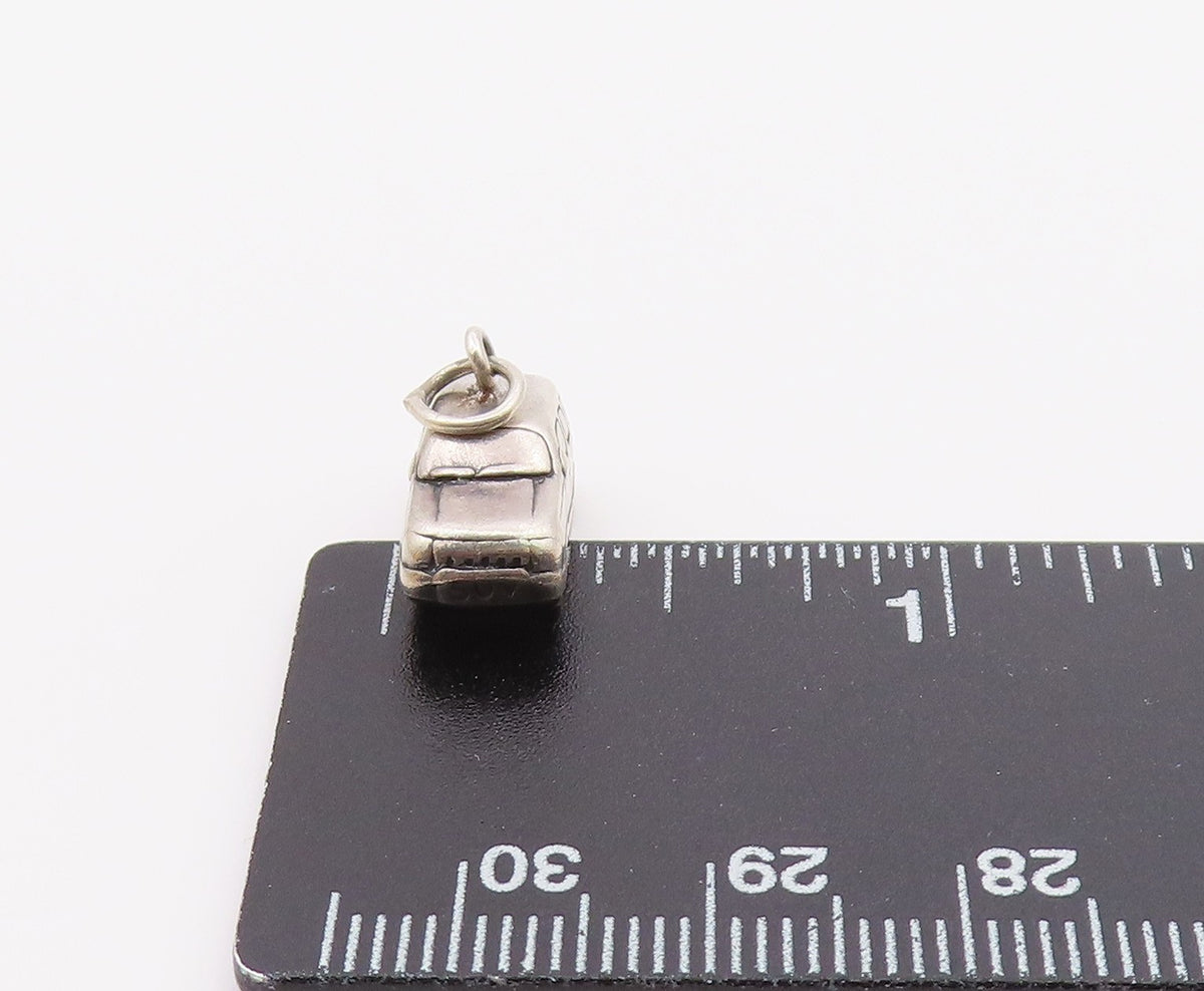 925 Sterling Silver  Vintage Shiny Petite SUV Vehicle Car Pendant  PT19870