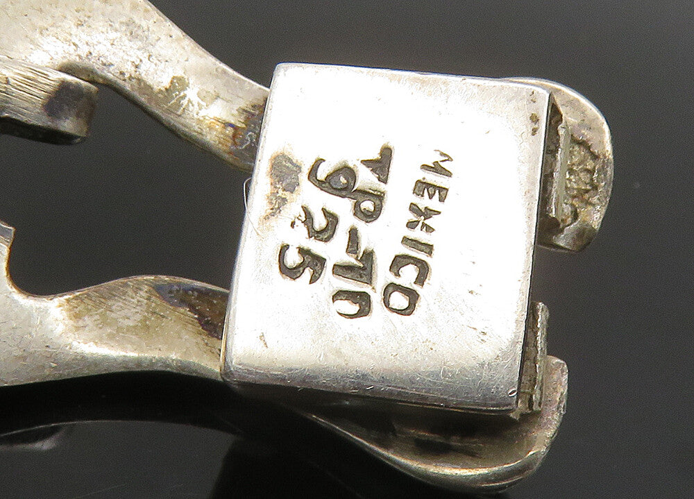 MEXICO 925 Sterling Silver  Vintage Shiny Hinge Link Chain Bracelet  BT8949