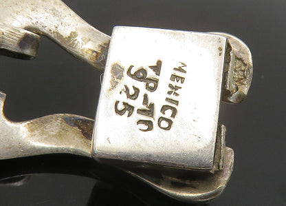 MEXICO 925 Sterling Silver  Vintage Shiny Hinge Link Chain Bracelet  BT8949