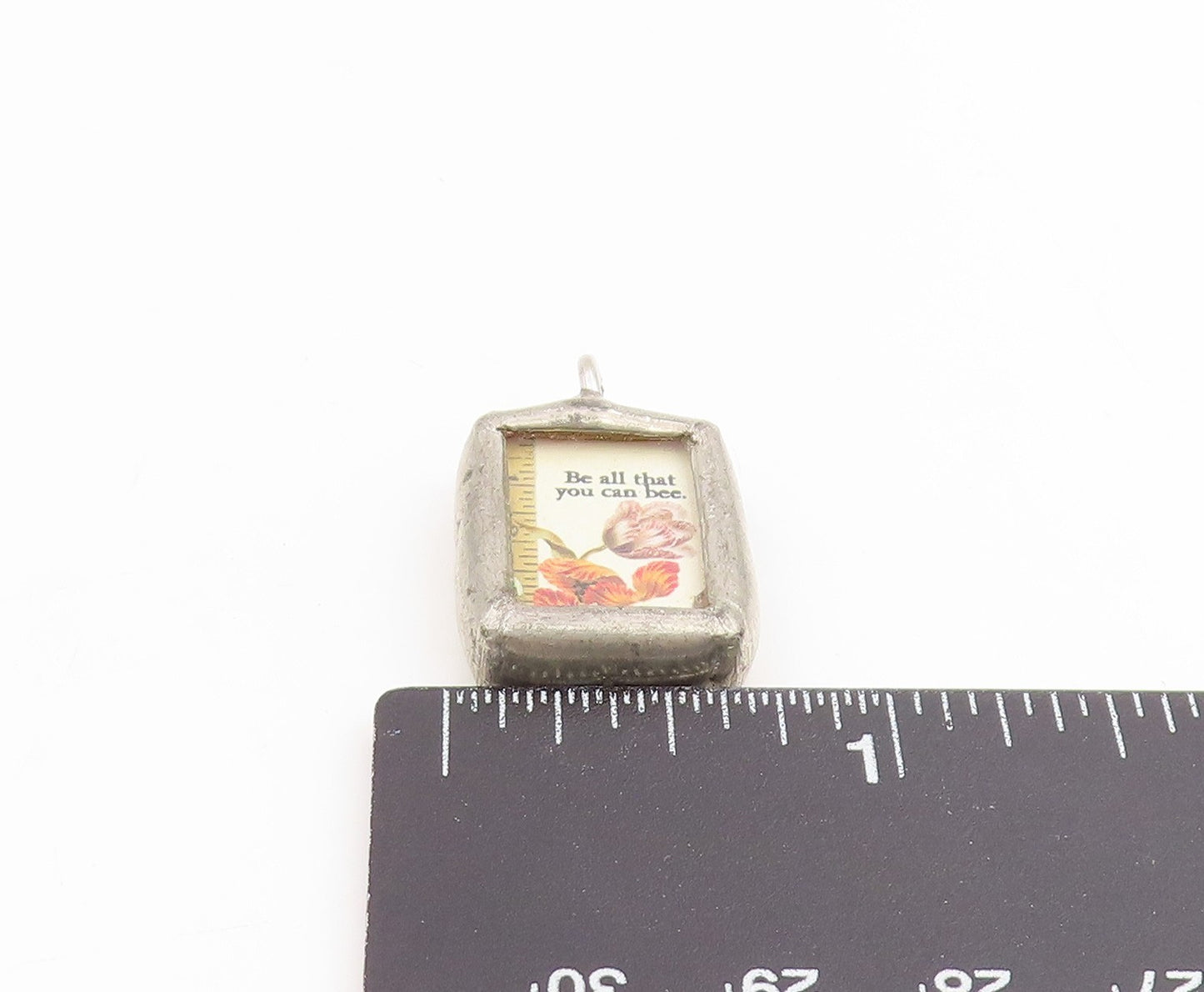 925 Sterling Silver Vintage Pendant Modernist Be All That You Can Bee  PT25919
