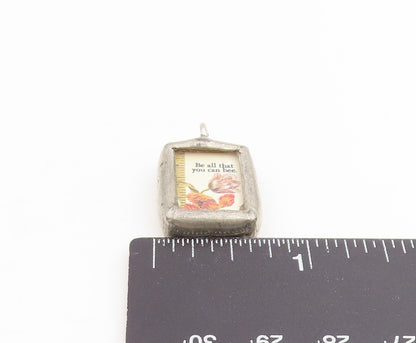 925 Sterling Silver Vintage Pendant Modernist Be All That You Can Bee  PT25919