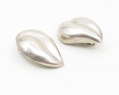 MEXICO 925 Silver  Vintage Shiny Floral Leaf Motif Non Pierce Earrings  EG5560
