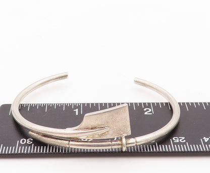 925 Sterling Silver Vintage Bracelet Solid Gardening Tool Cutout Cuff  BT10786