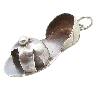 925 Sterling Silver  Vintage Petite Single Sandal Shoe Motif Pendant  PT12298