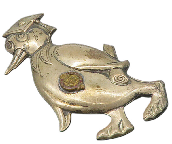 TRUART 925 Silver  Vintage Antique Penguin Graduate Diploma Brooch Pin  BP8714