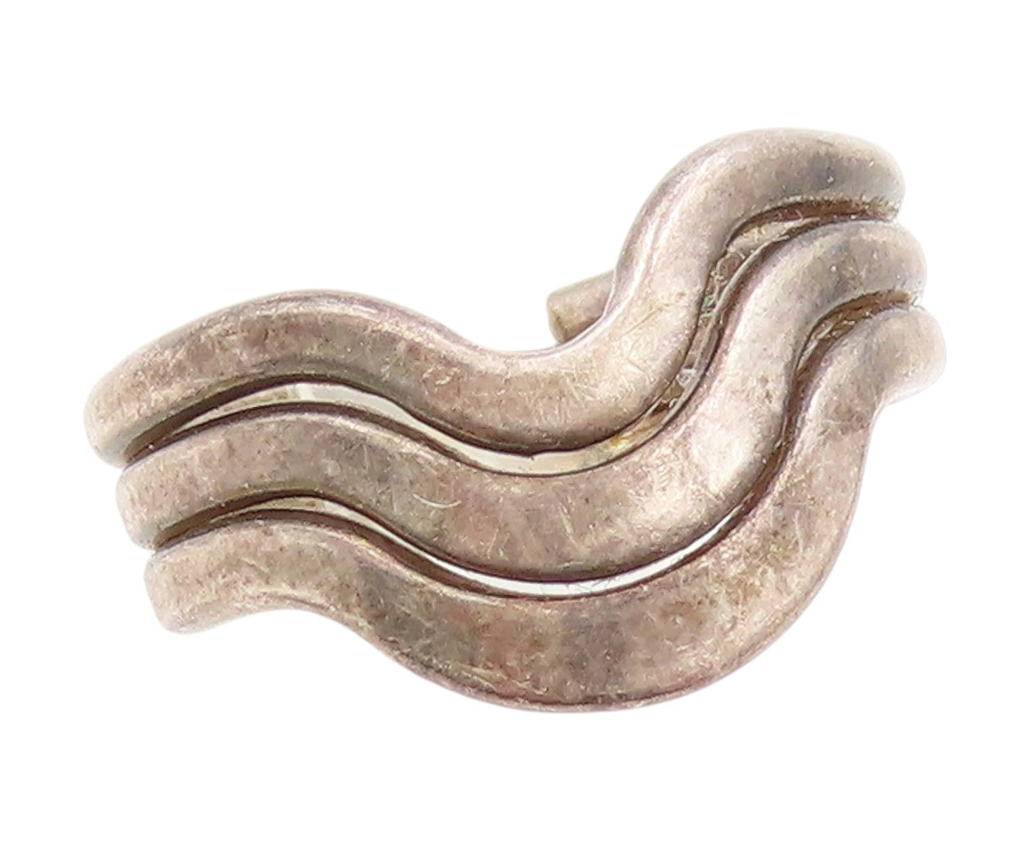 925 Sterling Silver Vintage Ring Minimalist Multi Wave Curvy Band  Sz 6  RG34047