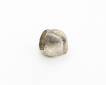 MEXICO 925 Sterling Silver Vintage Heavy Modernist Sculpted Ring Sz 7 RG19885