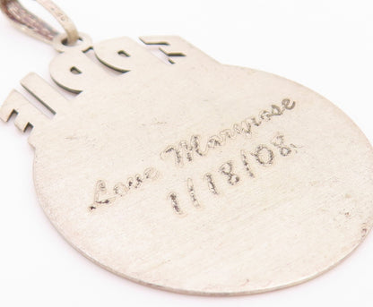 925 Sterling Silver  Vintage Eddie 33 Baseball Sports Pendant  PT20360