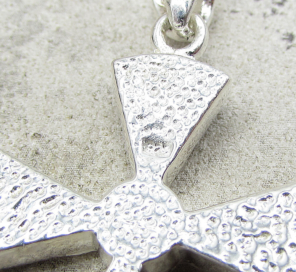 925 Sterling Silver Multi Colored Crystals Religious Cross Drop Pendant PT1428