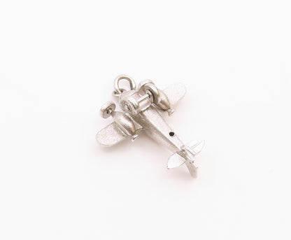 925 Sterling Silver  Vintage Aviation Airplane Aircraft Pendant  PT21221