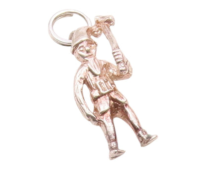 925 Sterling Silver  Vintage Petite Man With Axe Drop Pendant  PT18950
