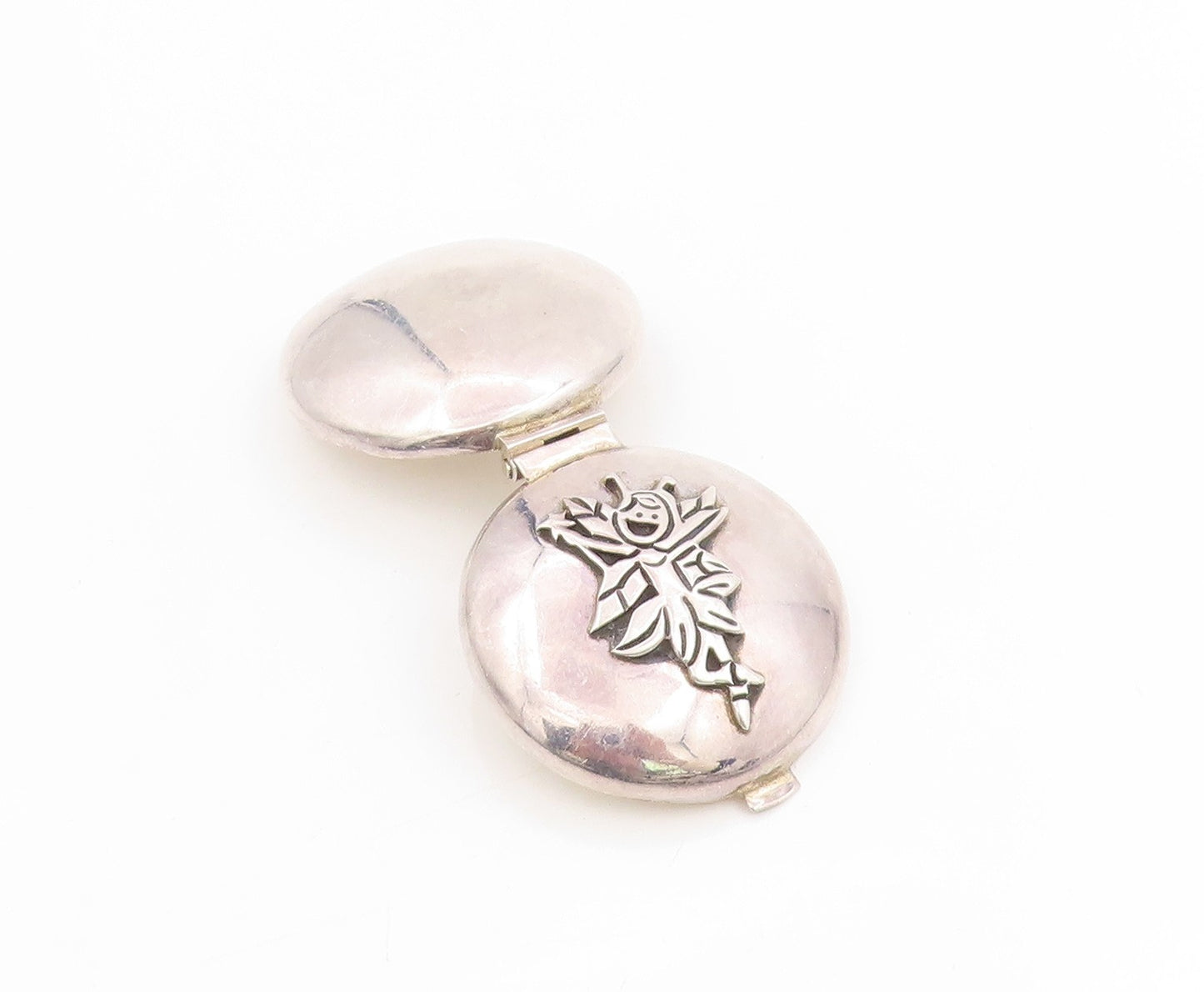 925 Sterling Silver Vintage Pill Box EMILIA CASTILLO Fairy Trinket OPENS  TR4106