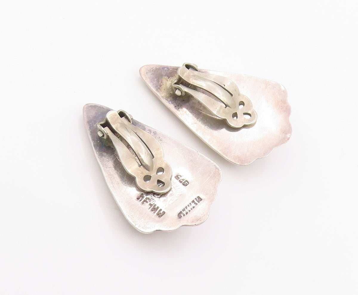 925 Sterling Silver Vintage Earrings LOS BALLESTEROS Seashell Clip  EG14256