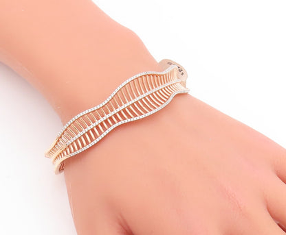 925 Sterling Silver Vintage Bracelet Designer Cutout CZ Bands  BT10669