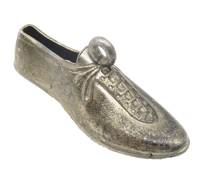 925 Sterling Silver  Vintage Dark Tone Bowling Shoe Motif Pendant  PT8526