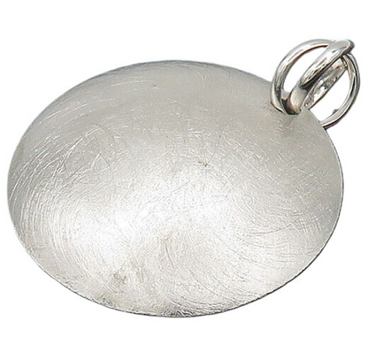 925 Sterling Silver  Vintage Shiny Etched Round Dome Drop Pendant  PT15536