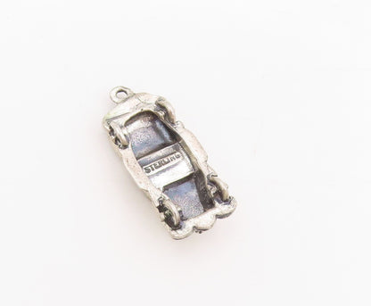 925 Sterling Silver Vintage Pendant Retro Convertible Sports Car Charm  PT25511