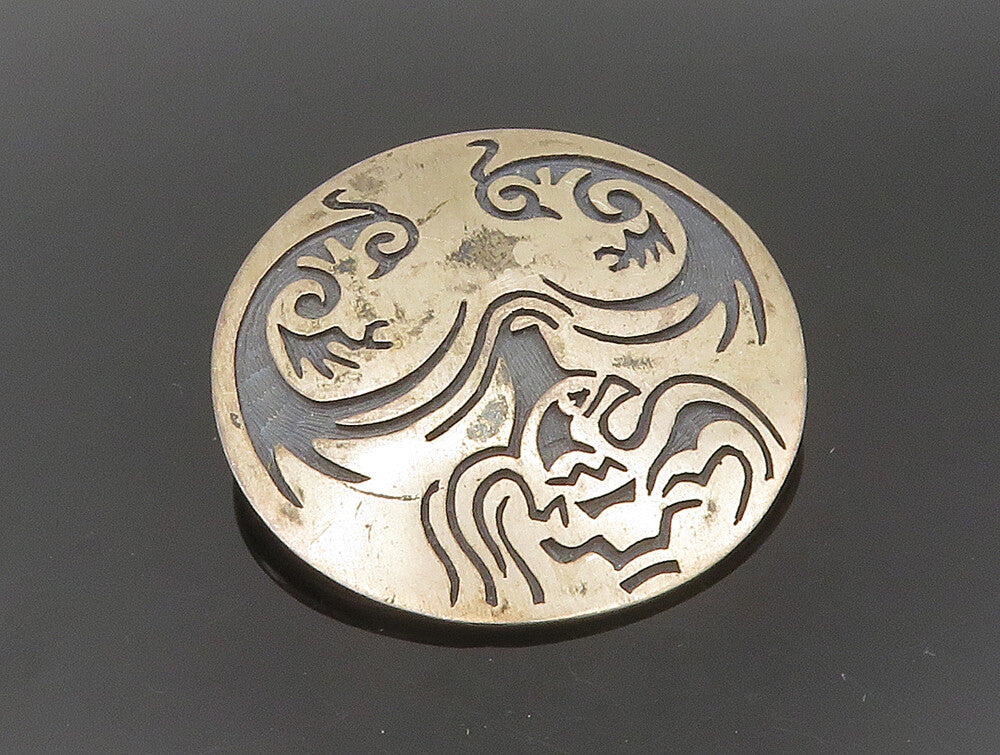JAY HUMEYESTEWA 925 Sterling Silver Vintage Hopi  Eagle Wave Brooch Pin  BP9381