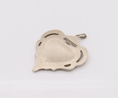 TOWLE 925 Sterling Silver  Vintage 1976 Floral Swirl Love Heat Pendant PT22177