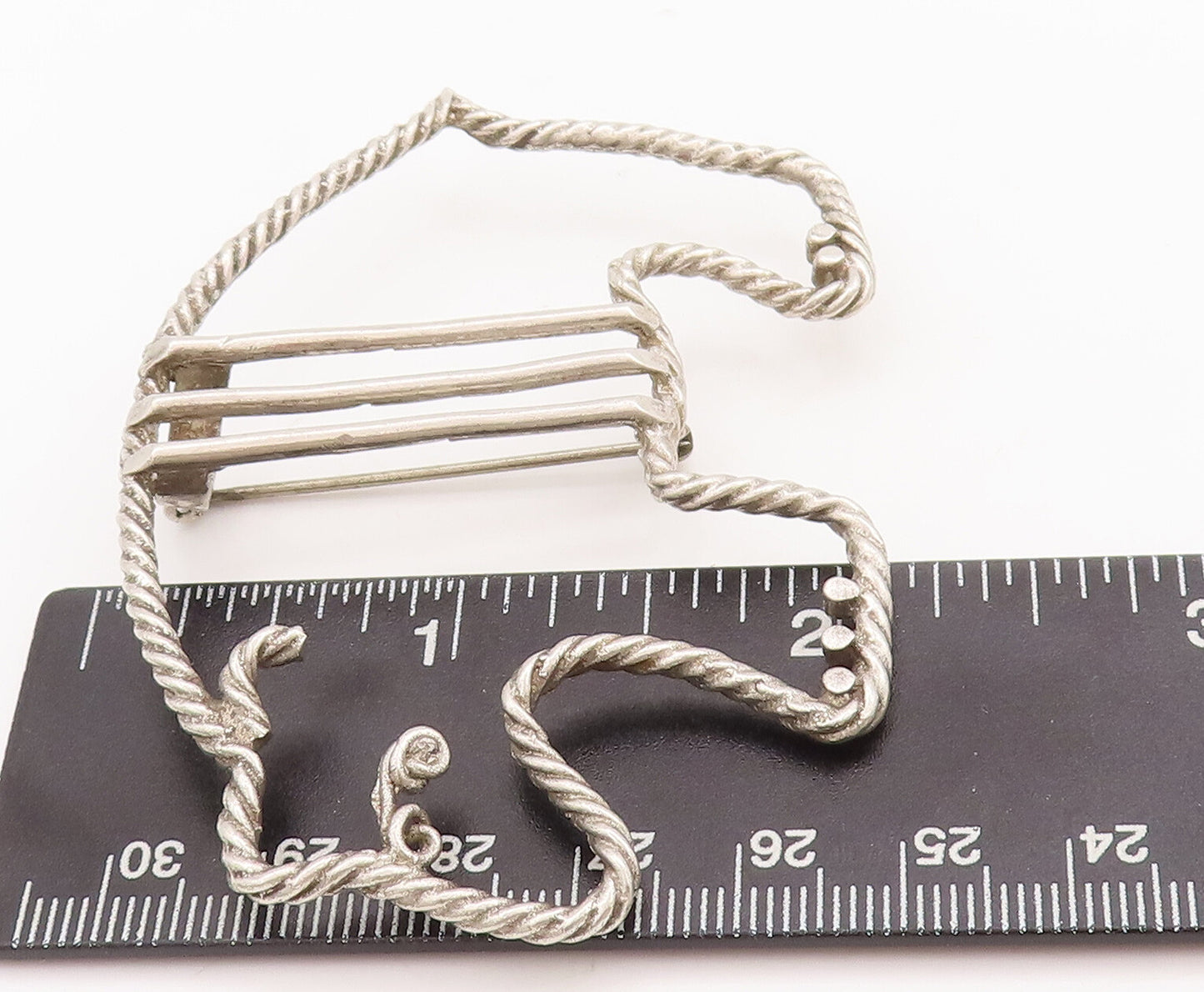 925 Sterling Silver Vintage Brooch Pin JK NAVAJO ZUNI Roped Polar Bear  BP11076
