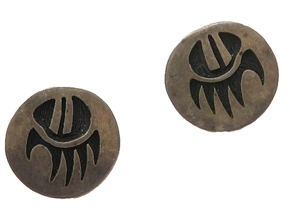 925 Sterling Silver Vintage Oxidized Bear Claw Stud Earrings EG8229