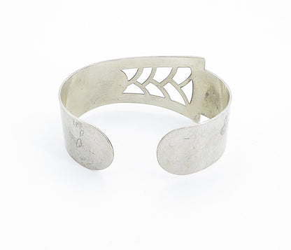 BALLOW 925 Sterling Silver  Vintage Cutout Detail Smooth Cuff Bracelet  BT3434