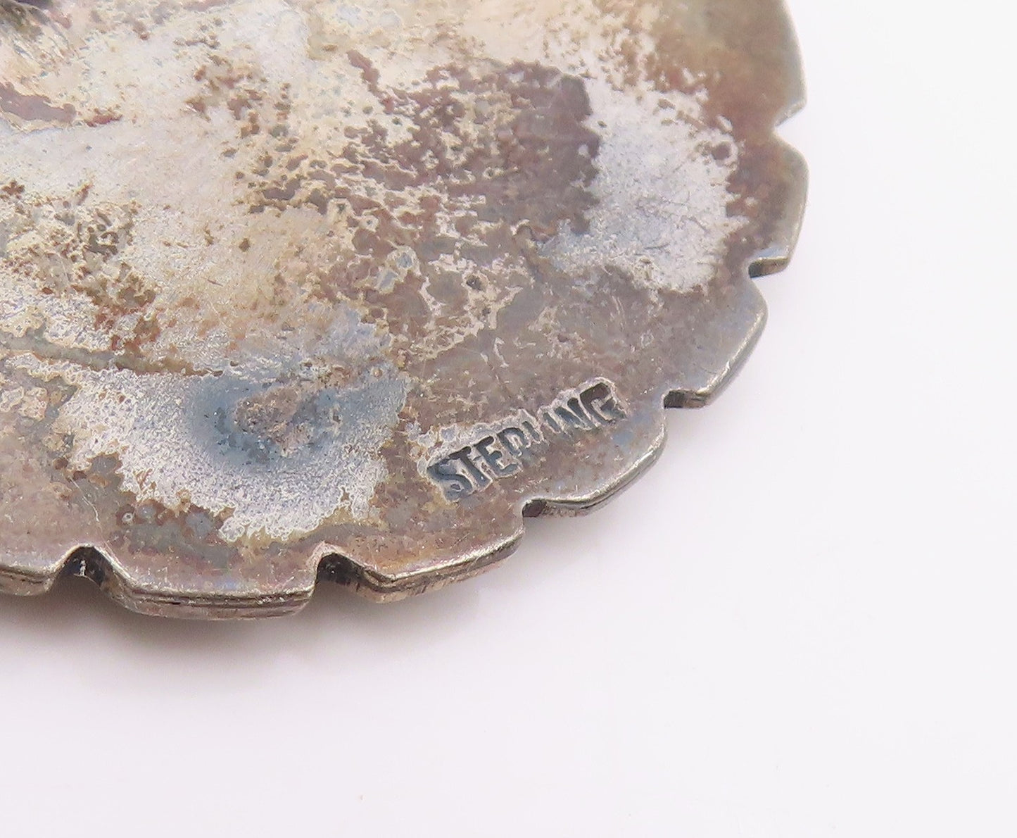 925 Sterling Silver Vintage Brooch Pin Roadrunner & Cactus  BP12453