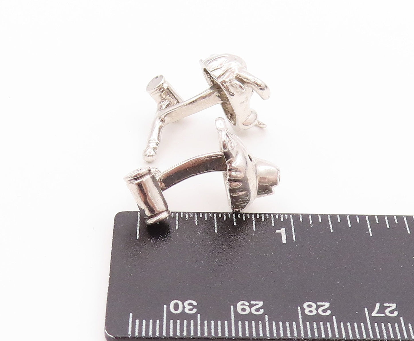 925 Sterling Silver Vintage Cuff Links Bear & Bull Stock Market Trader  TR3942