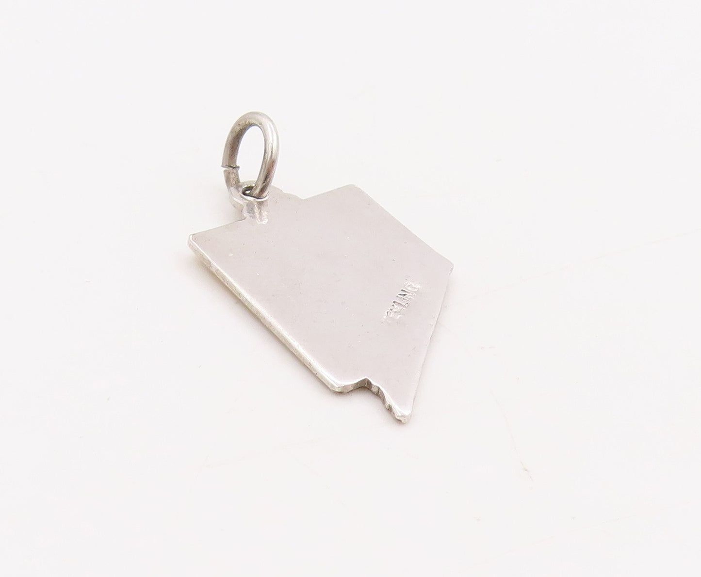 925 Sterling Silver Vintage Pendant Enameled Nevada State Map Charm  PT25388