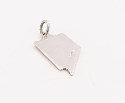 925 Sterling Silver Vintage Pendant Enameled Nevada State Map Charm  PT25388