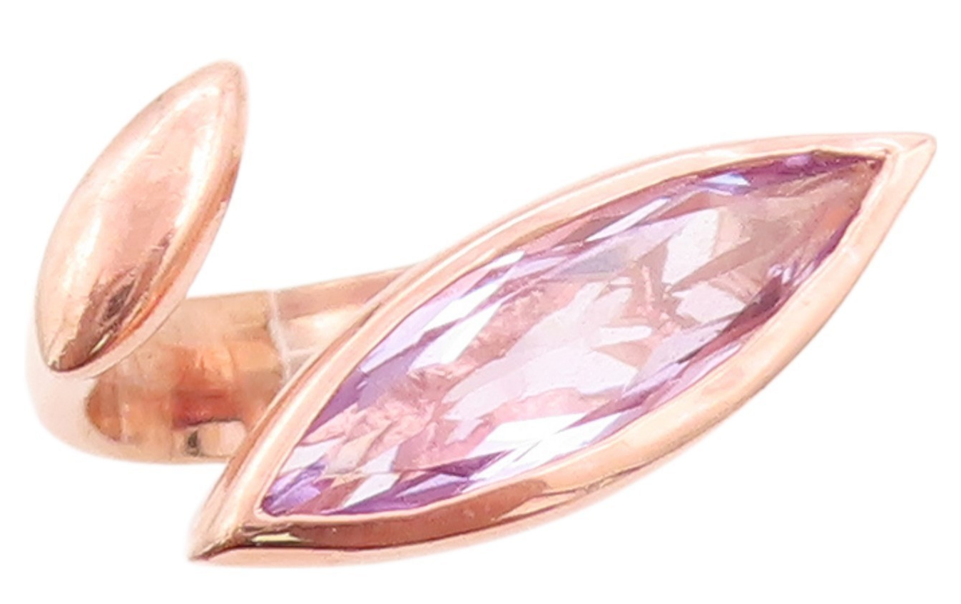 925 Sterling Silver Vintage Ring Rose Gold Plated Marquise Cut CZ  SZ 8  RG32211