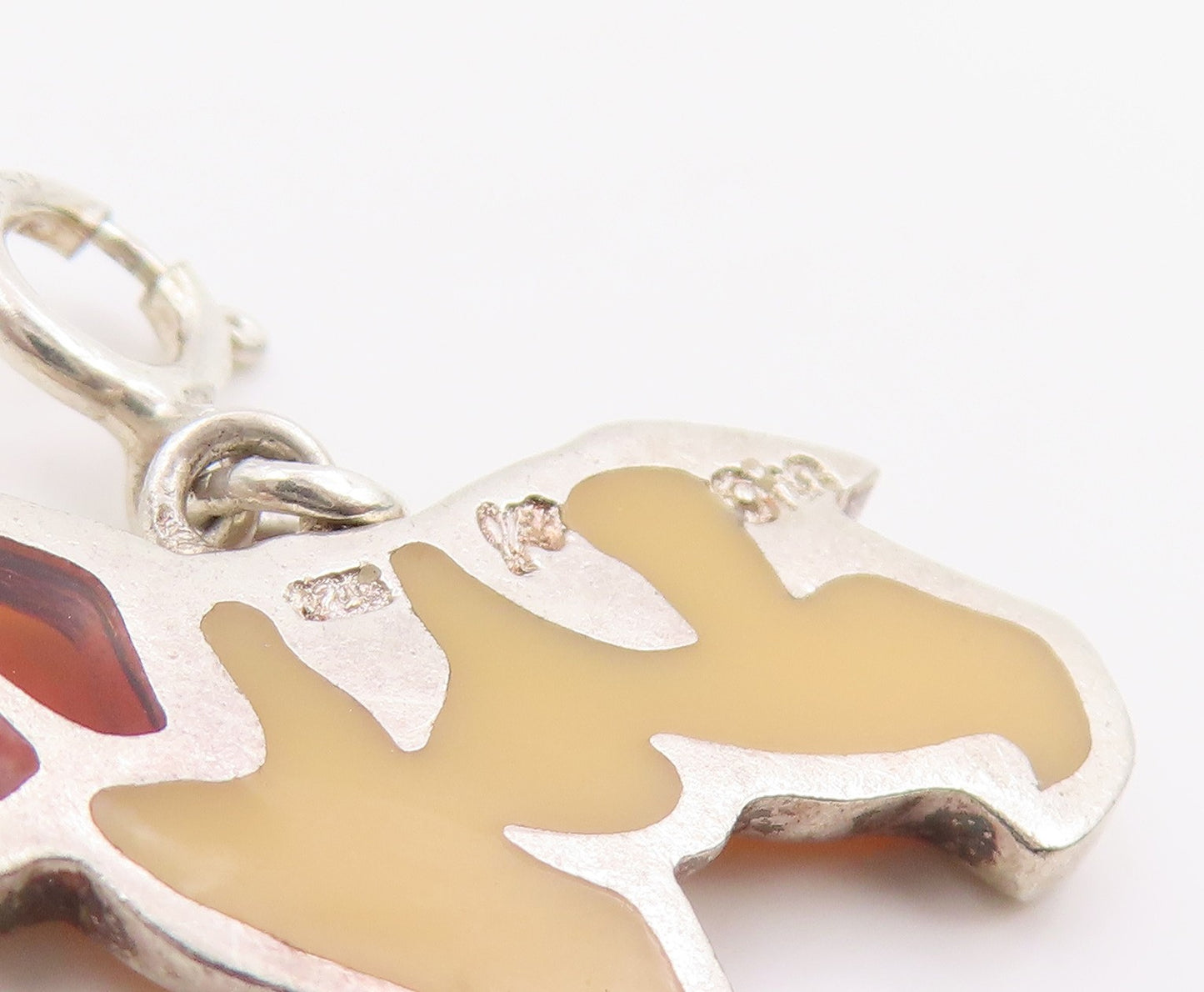 925 Sterling Silver Vintage Pendant Enameled Saint Bernard Dog Charm  PT25981