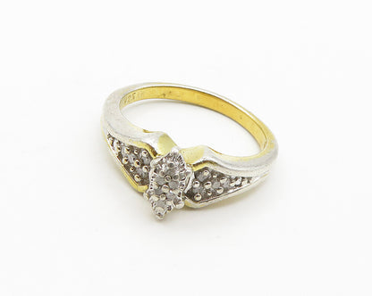 925 Sterling Silver  Vintage Genuine Diamonds Shiny Band Ring Sz 7  RG19754