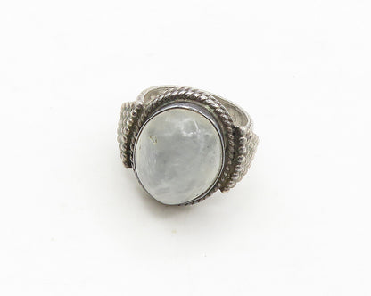 925 Sterling Silver   Vintage Cabochon Cut Quartz Cocktail Ring Sz 7  RG17254