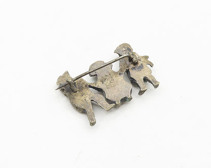 925 Sterling Silver  Vintage Antique Children Oxidized Brooch Pin  BP7303