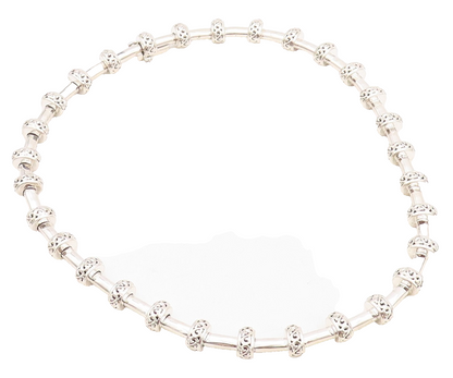 14k Gold 925 Sterling Silver Vintage Necklace KRYPELL Swirly Carved Bead  NE4352