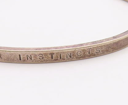 925 Sterling Silver  Vintage Follow Your Instincts Cuff Bracelet  BT9176