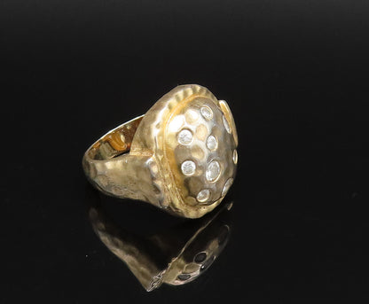 ROSS SIMON 925 Silver  Vintage Gold Plated Hammered Topaz Ring Sz 6  RG25714