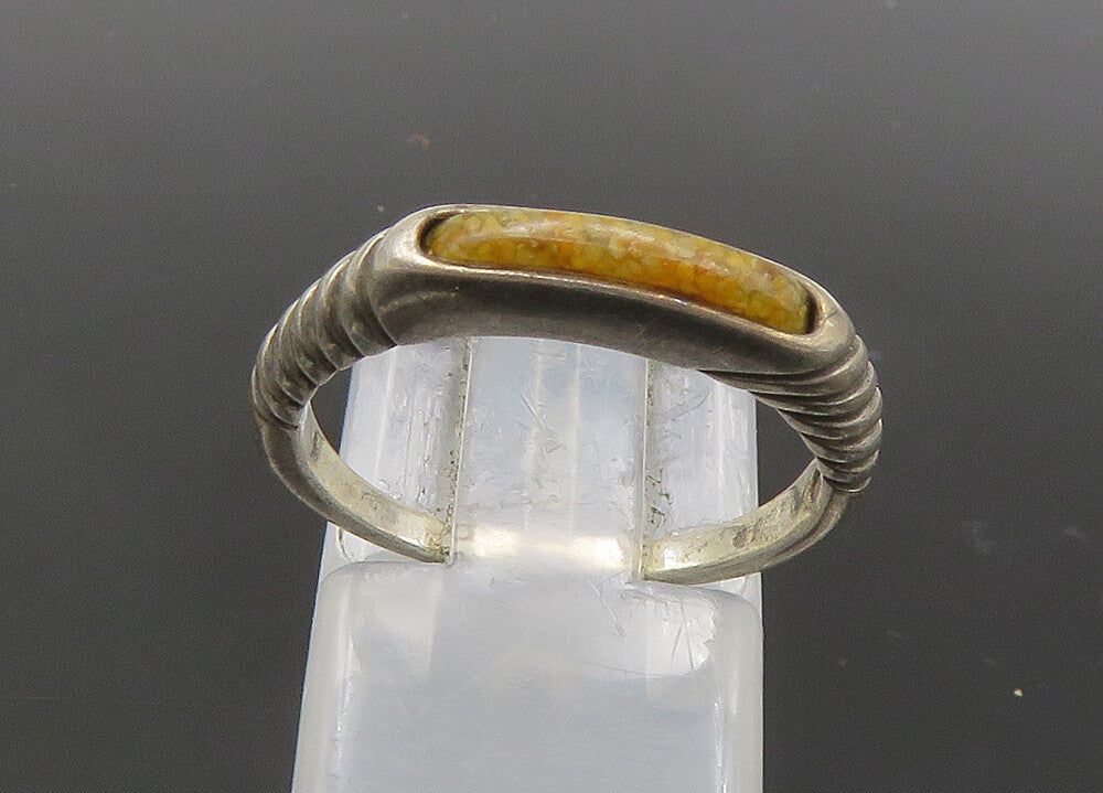 CAROLYN POLLACK 925 Sterling Silver Vintage Jasper Dome Band Ring Sz 6 RG21312
