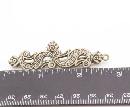 925 Sterling Silver Vintage Hair Clip Swirly Carved Floral Design  TR3805