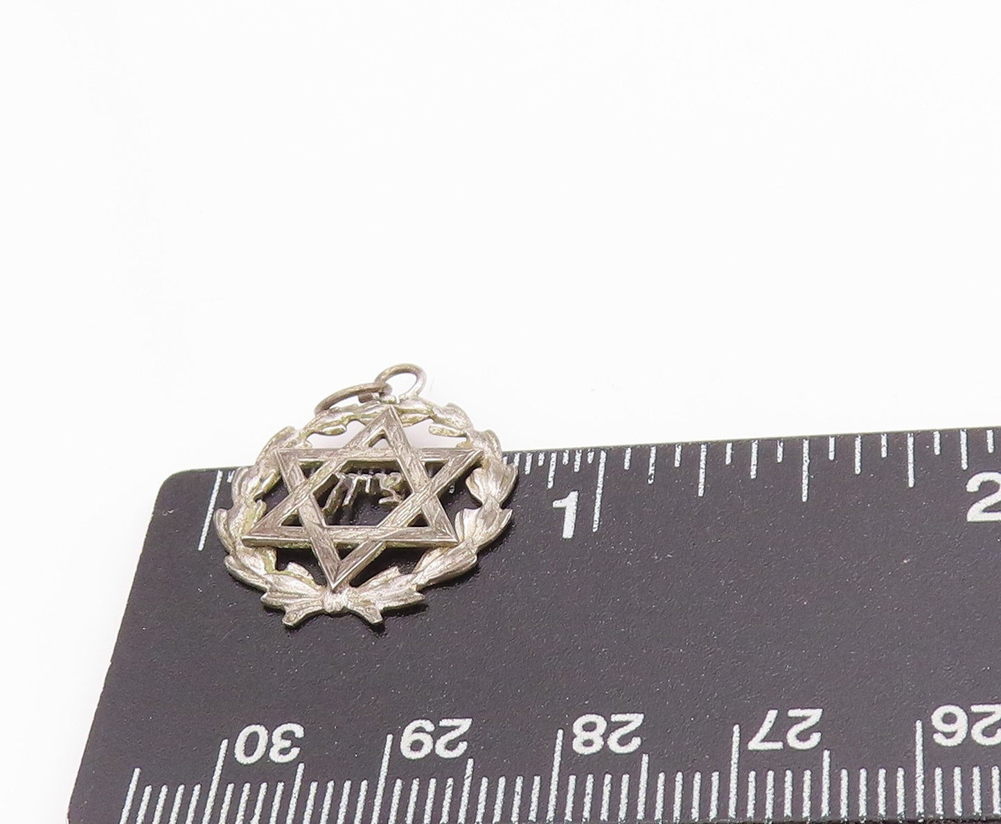 925 Sterling Silver Vintage Pendant Star Of David Religious Floral Charm PT24767