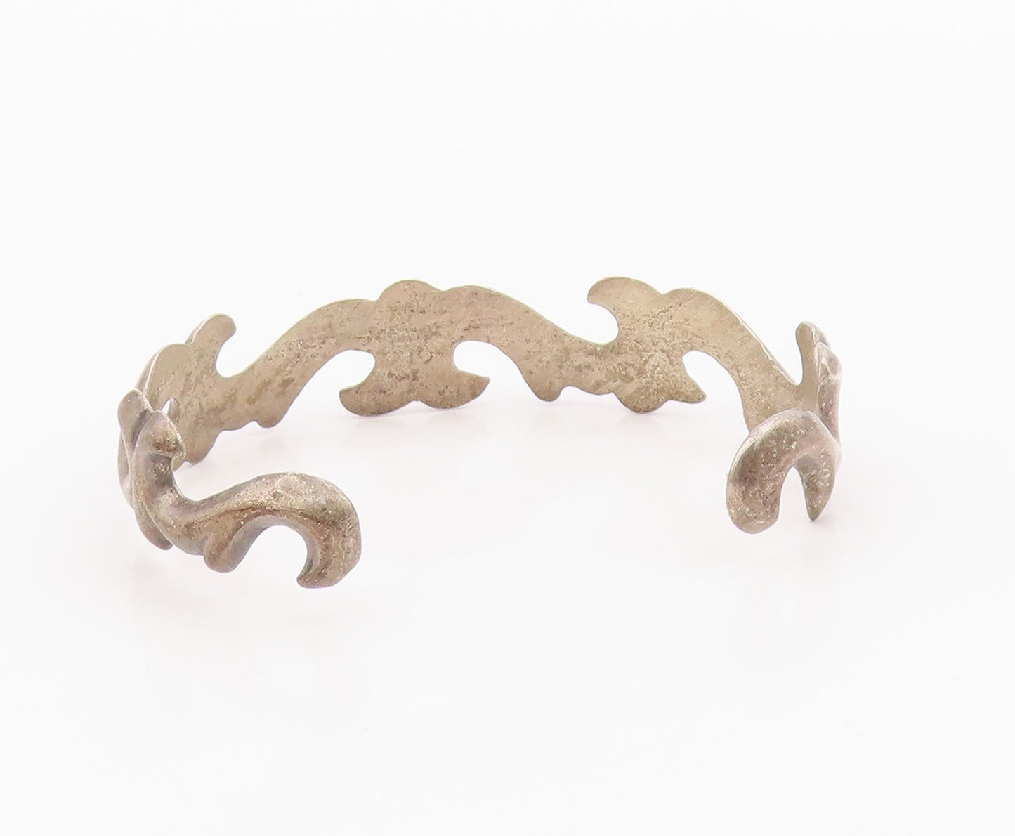 925 Sterling Silver Vintage Bracelet NAVAJO Sandcast Statement Cuff  BT12128