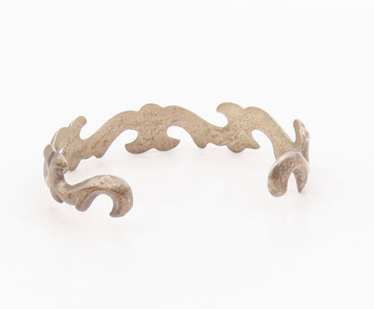 925 Sterling Silver Vintage Bracelet NAVAJO Sandcast Statement Cuff  BT12128