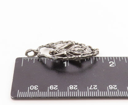 925 Sterling Silver Vintage Pendant Moses Holding The 10 Commandments  PT26169