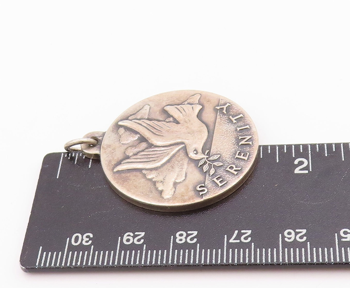 925 Sterling Silver Vintage Pendant JAMES AVERY Pigeon Of Peace Coin  PT24550