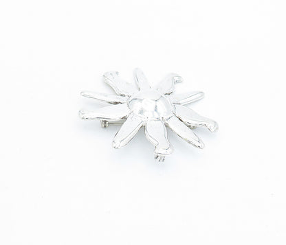925 Sterling Silver  Vintage Shiny Polished Shining Sun Brooch Pin  BP1614